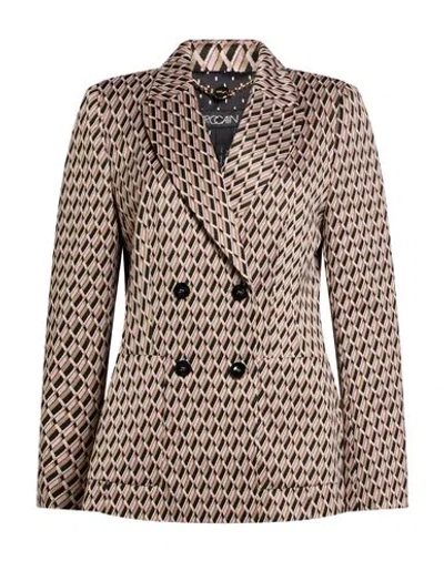 Marc Cain Woman Blazer Light Pink Size 3 Polyester, Polyamide, Elastane In Brown
