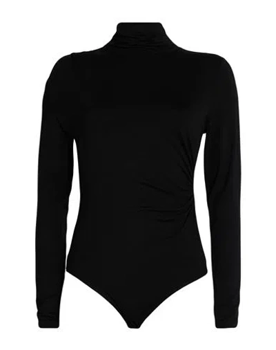 Marc Cain Woman Bodysuit Black Size 5 Viscose, Elastane