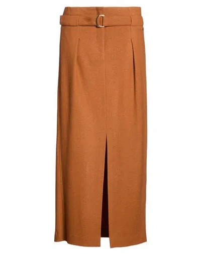 Marc Cain Woman Maxi Skirt Light Brown Size 5 Wool In Sand