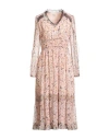 Marc Cain Woman Midi Dress Blush Size 5 Polyester In Pink