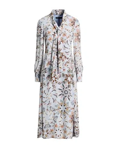 Marc Cain Woman Midi Dress Sky Blue Size 2 Viscose In Multi