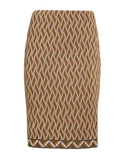 Marc Cain Woman Midi Skirt Camel Size 6 Viscose, Cotton, Elastane In Sand