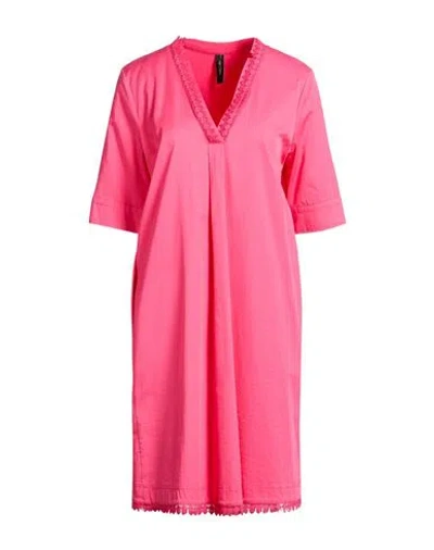 Marc Cain Woman Mini Dress Fuchsia Size Xs Cotton, Viscose, Elastane In Pink