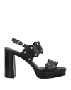 Marc Cain Woman Sandals Black Size 6 Soft Leather In Black