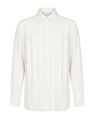 Marc Cain Woman Shirt Ivory Size 2 Recycled Polyester, Polyester In White