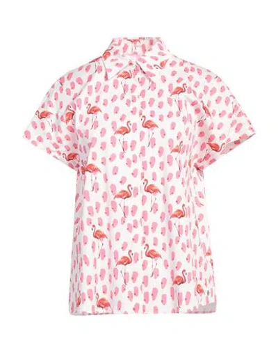 Marc Cain Woman Shirt White Size 5 Cotton, Viscose, Elastane