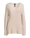 Marc Cain Woman Sweater Beige Size 4 Acrylic, Cotton, Virgin Wool, Alpaca Wool In Neutral