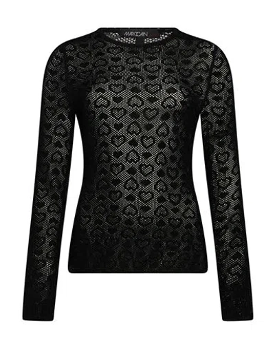 Marc Cain Woman Sweater Black Size 5 Cotton, Viscose, Elastane