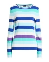 Marc Cain Woman Sweater Blue Size 4 Viscose, Polyamide In Multi
