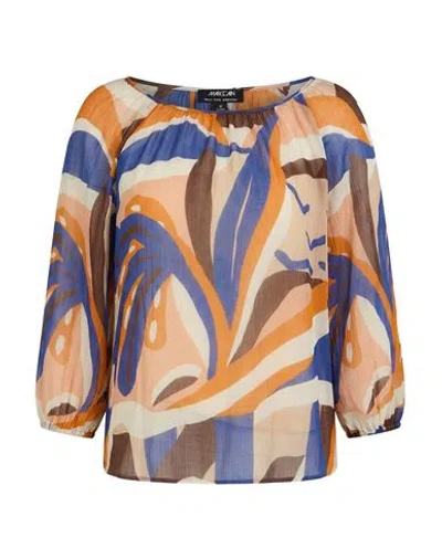 Marc Cain Woman Top Blue Size 1 Viscose, Silk In Multi