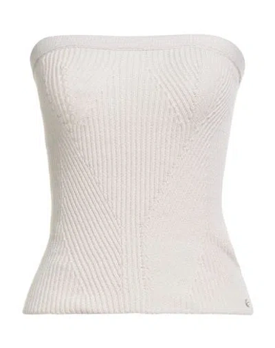 Marc Cain Woman Top Ivory Size 2 Virgin Wool, Cashmere, Silk In White