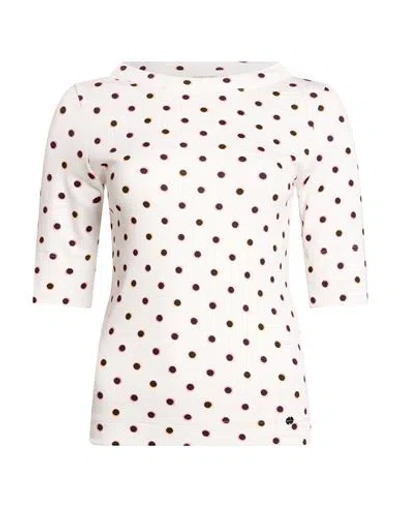 Marc Cain Woman Top White Size 2 Cotton, Elastane