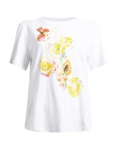 Marc Cain Woman T-shirt White Size 5 Cotton