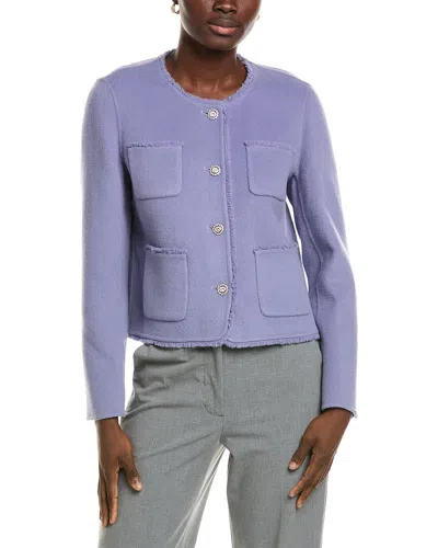 Marc Cain Wool Cardigan In Purple