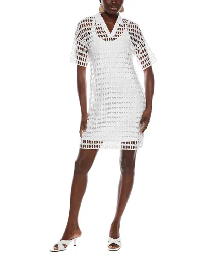 Marc Cain Woven Eyelet Mini Dress In White