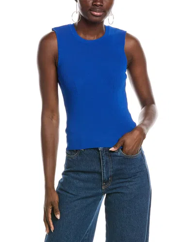 Marc Cain Woven Top In Blue