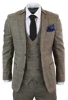 Marc Darcy Blake 3 Piece Tweed Double Breasted Suit In Multi