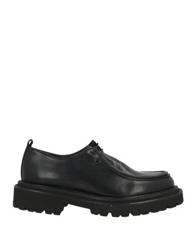 Marc Edelson Man Lace-up Shoes Black Size 9 Leather