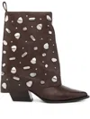 Marc Ellis 65mm Studded Ankle Boots In Brown