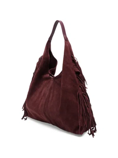 Marc Ellis Altea Fringed Suede Shoulder Bag In Purple