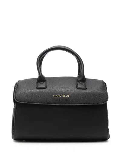 Marc Ellis Alysa Logo-plaque Pebbled Tote Bag In Black