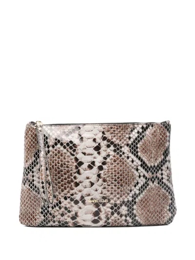 Marc Ellis Amaya M Snake-effect Clutch Bag In White