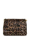 Marc Ellis Animal-print Chain Shoulder Bag In Brown