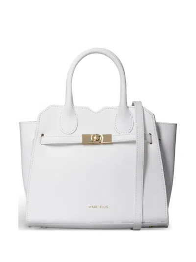 Marc Ellis Antilia Twist-lock Tote Bag In White