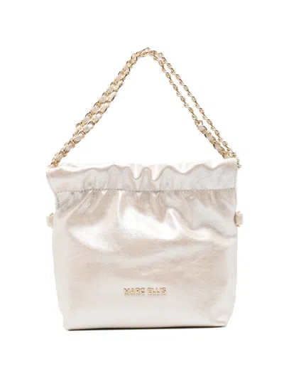 Marc Ellis Ava Pearl Chain-link Shoulder Bag In White