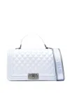 Marc Ellis Sky Blue Quilted Shoulder Bag In White