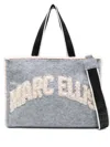 Marc Ellis Sherpa-logo Tote Bag In Gray