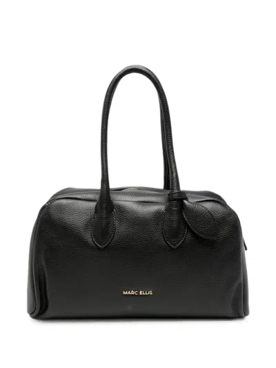 Marc Ellis Bilbao Pebble-texture Shoulder Bag In Black