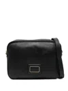 Marc Ellis Black Shoulder Bag With Logo In Pink