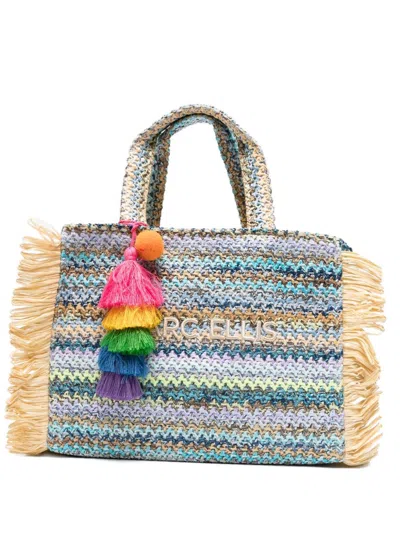 Marc Ellis Buby Fringe Tote Bag In Pink In Gray