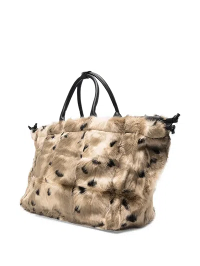Marc Ellis Buby Fur Margay Tote Bag In Neutral