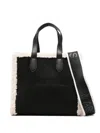 Marc Ellis Buby Shearling-trim Shoulder Bag In Black