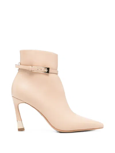 Marc Ellis Buckle-strap Pointed-toe Ankle Boots In Multi