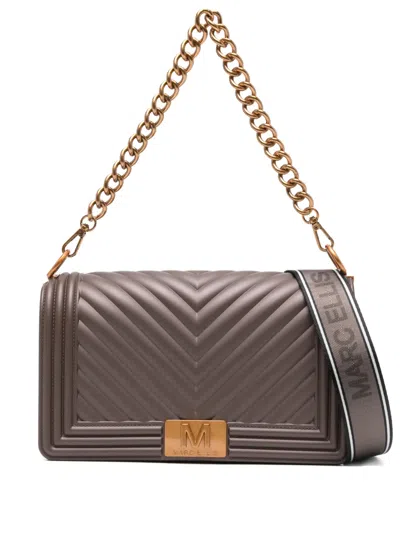 Marc Ellis Chevron-pattern Crossbody Bag In Gray