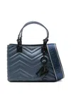 Marc Ellis Chevron-quilting Charm Tote Bag In Blue