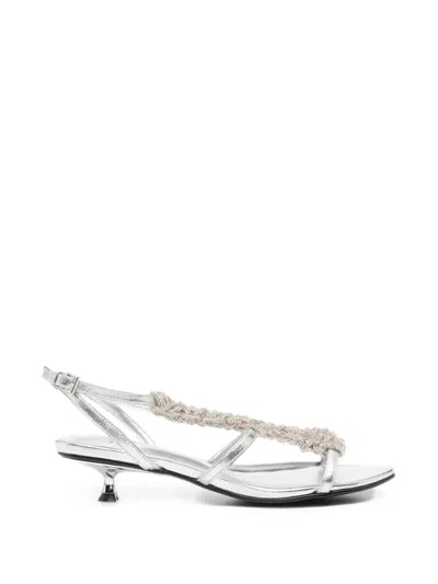 Marc Ellis Crystal-embellished Metallic-effect Sandals