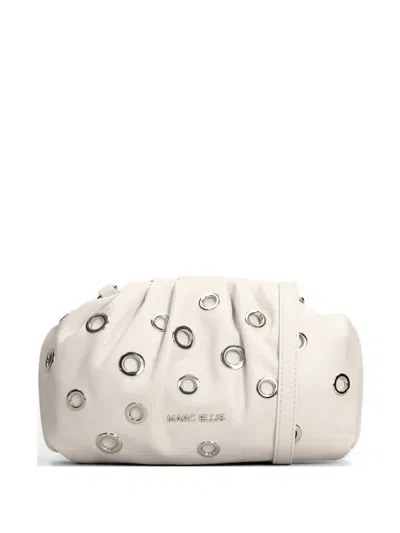 Marc Ellis Daphne Studs Eyelet-embellished Shoulder Bag In White