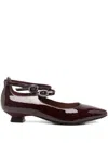 Marc Ellis Double-strap Flat Pumps In Burgundy
