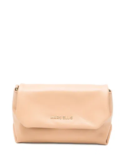 Marc Ellis Elodie Logo-plaque Chain-link Shoulder Bag In Neutral