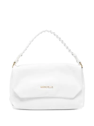 Marc Ellis Eloide Braided-handle Logo-plaque Shoulder Bag In White