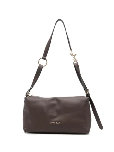 Marc Ellis Estrella Logo-plaque Shoulder Bag In Brown