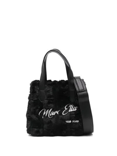 Marc Ellis Faux-fur Top-handles Cross Body Bag In Black