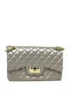 Marc Ellis Flap-top Chain-strap Satchel Bag In Gray