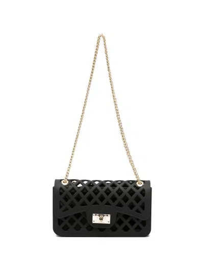 Marc Ellis Flat Crossbody Bag With Basket Cutout In Black