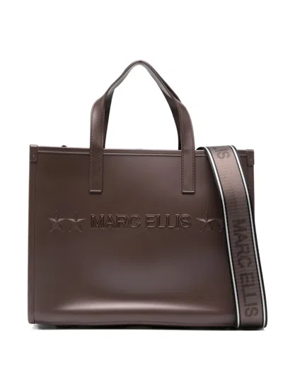 Marc Ellis Flat Go Embossed-logo Tote Bag In Brown