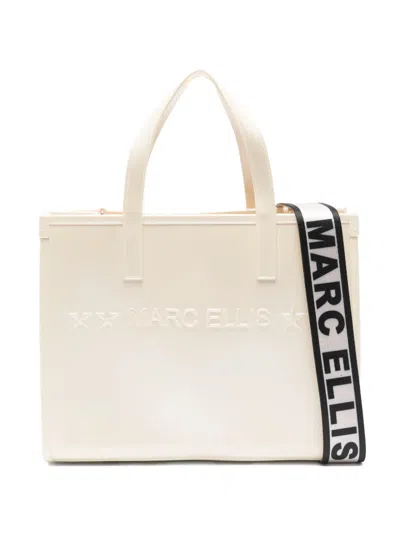 Marc Ellis Flat Go Logo Strap Tote Bag In Neutral